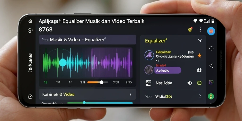 Antarmuka aplikasi Equalizer 8768 yang mudah digunakan dan berfungsi.
