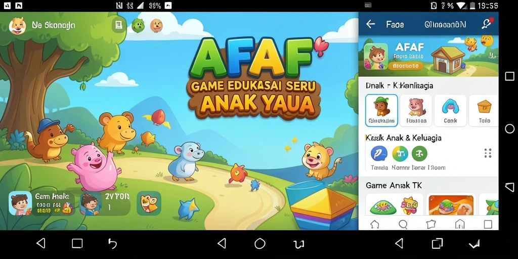 Tampilan antarmuka AFAF yang menarik dan ramah anak.