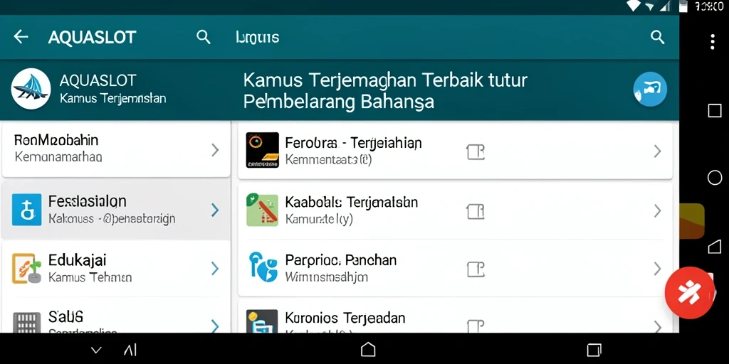 Antarmuka mudah digunakan untuk terjemahan cepat dalam aplikasi Kamus.