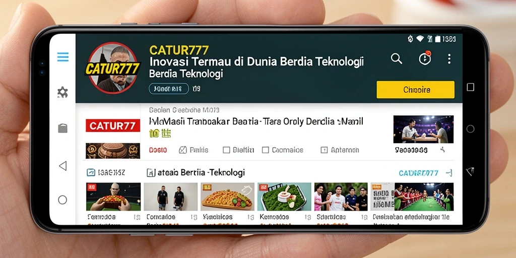Tampilan antarmuka CATUR777 yang modern dan informatif untuk berita teknologi.