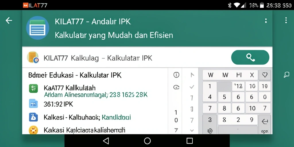Tampilan antarmuka aplikasi KILAT77 untuk menghitung Kalkulator IPK yang sederhana.