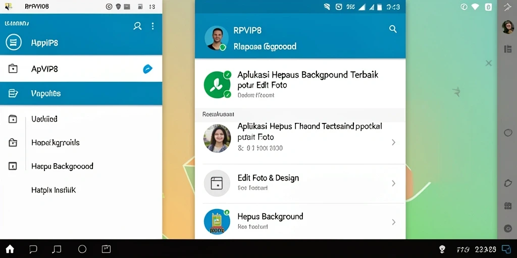 Antarmuka aplikasi RPVIP8 yang menampilkan fitur Hapus Background.