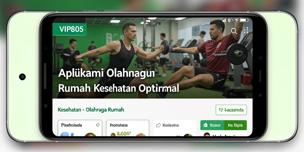 Tampilan antarmuka utama aplikasi VIP805 menunjukkan berbagai pilihan latihan yang menarik.